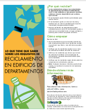 Mill Valley Refuse Apartment Recycling Flyer in Spanish