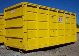 A 10-yard debris box rental