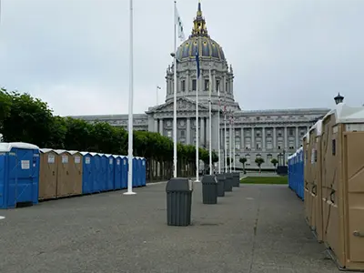 Portable Toilet Rentals in front of San Francisco City Hall