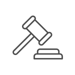 Gavel recycling laws icon